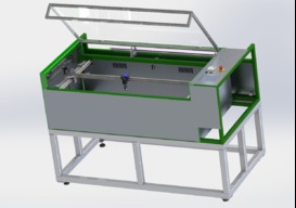 80watt Lasercutter, workingarea 105x52[cm], steel frame